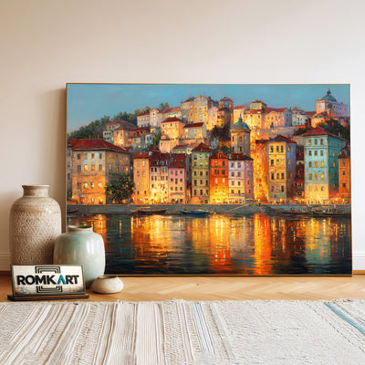 European Riverside Oil Painting - image 3