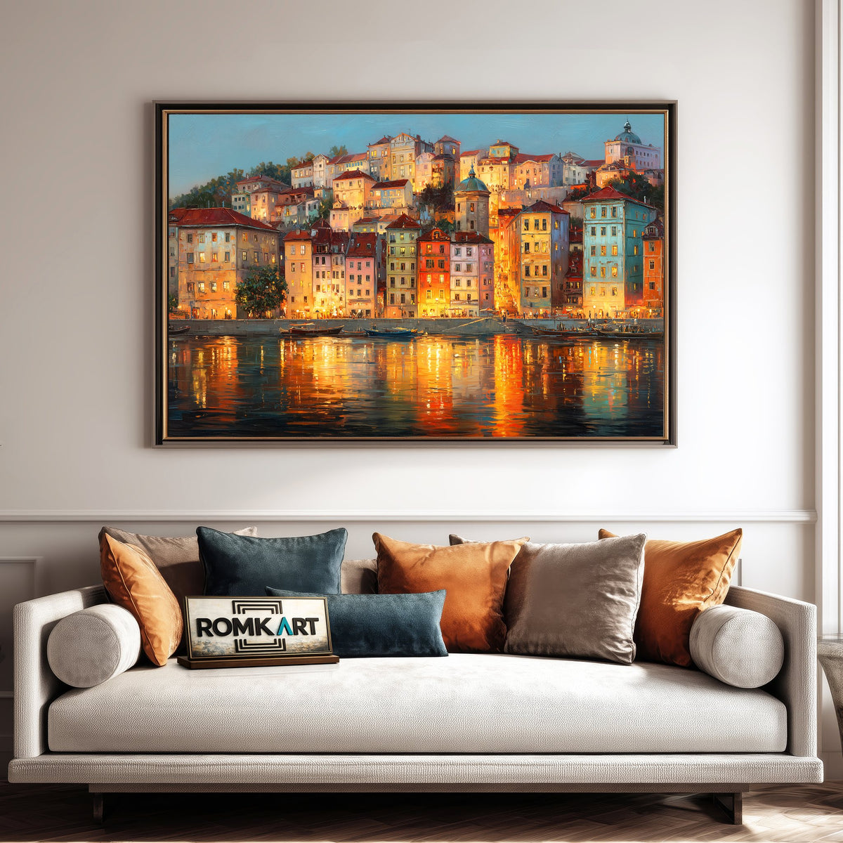 European Riverside Oil Painting - image 4