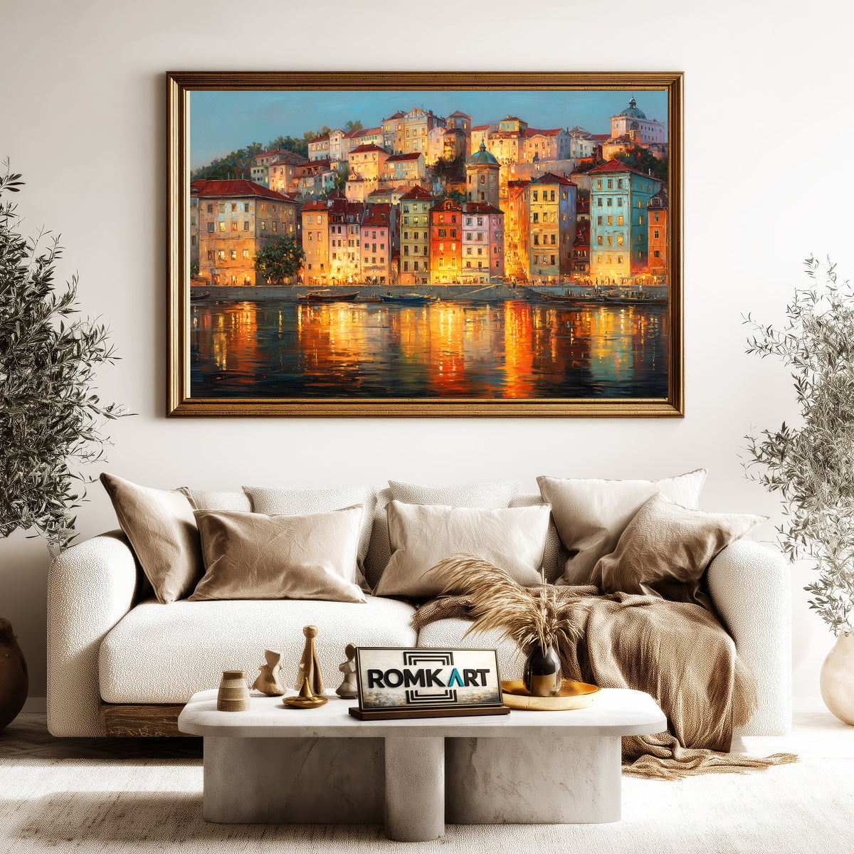 European Riverside Oil Painting - image 5