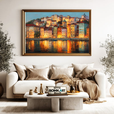 European Riverside Oil Painting - image 5