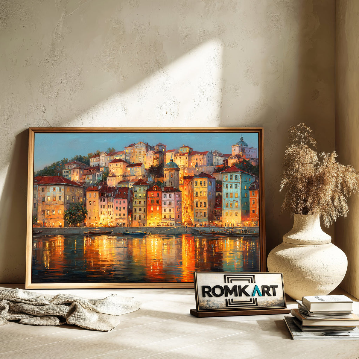 European Riverside Oil Painting - image 6