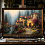 European-style Villa hand-painted oil painting on canvas