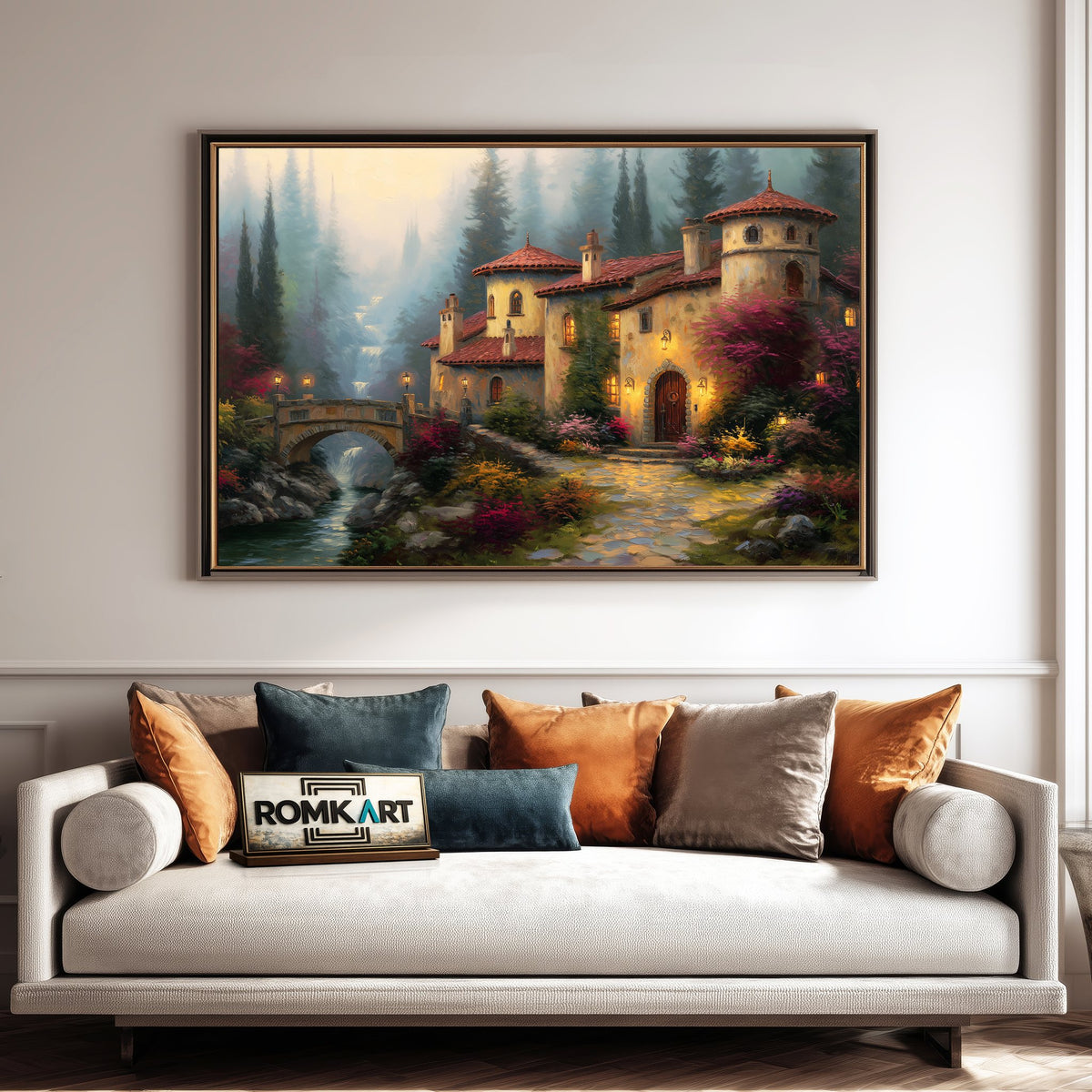 European-style Villa Architectural Oil Painting - image 4