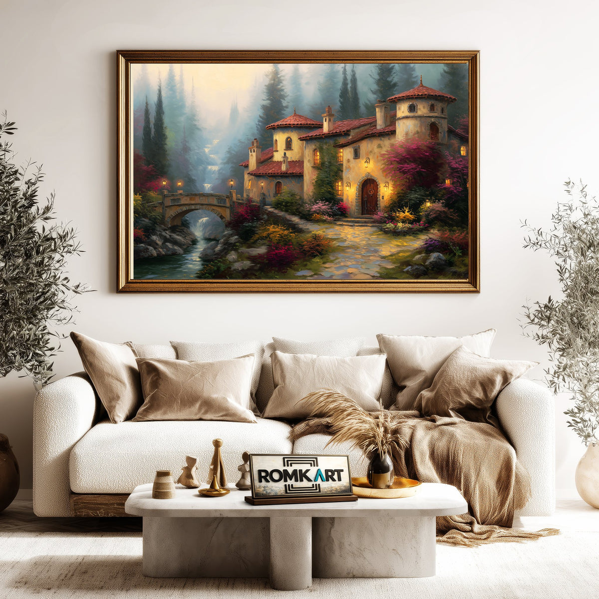 European-style Villa Architectural Oil Painting - image 5