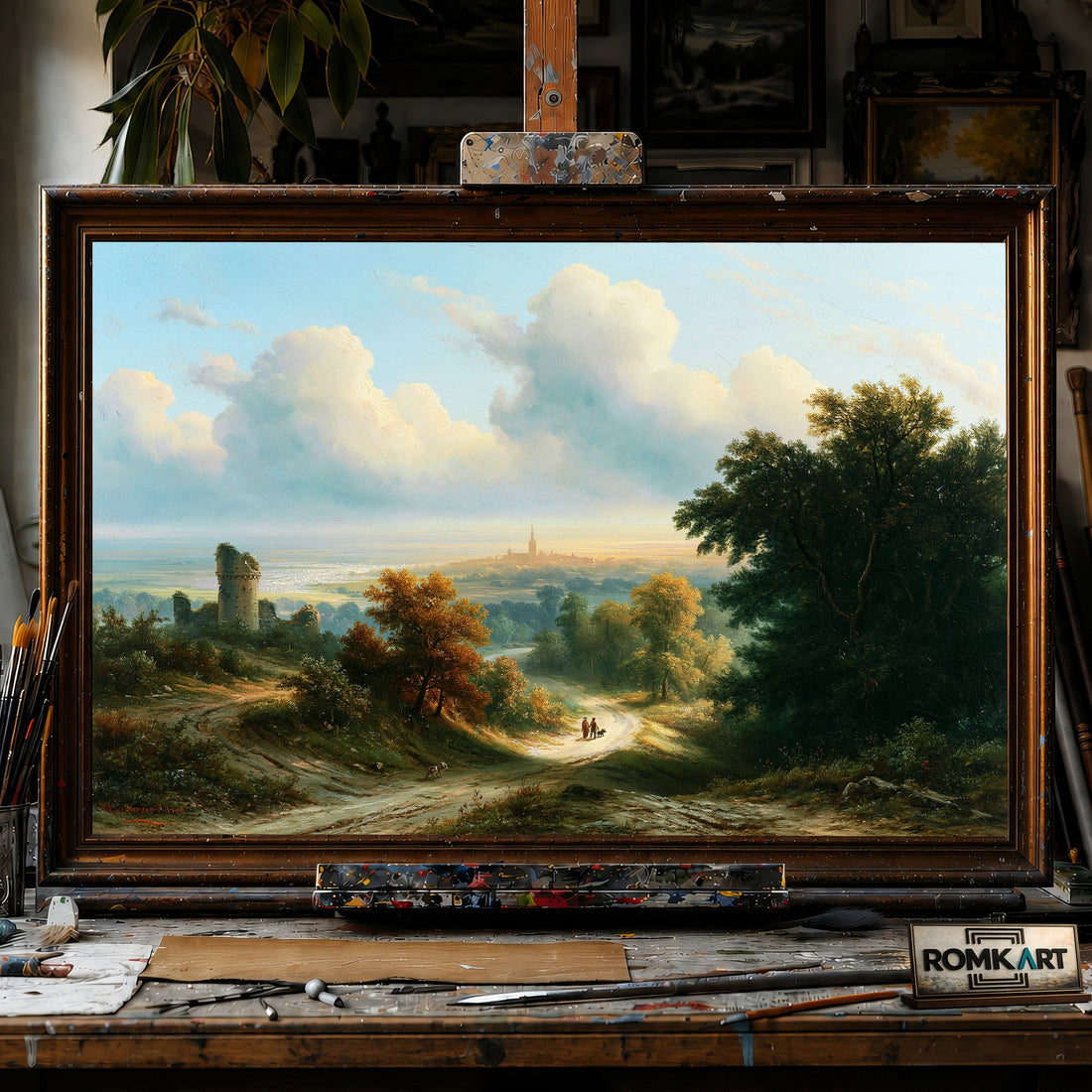 European summer landscape - Hand-Painted Oil Painting - View 1