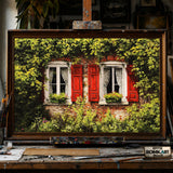 European Window Cottage hand-painted oil painting on canvas