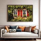 European Window Cottage Countryside Oil Painting - image 4