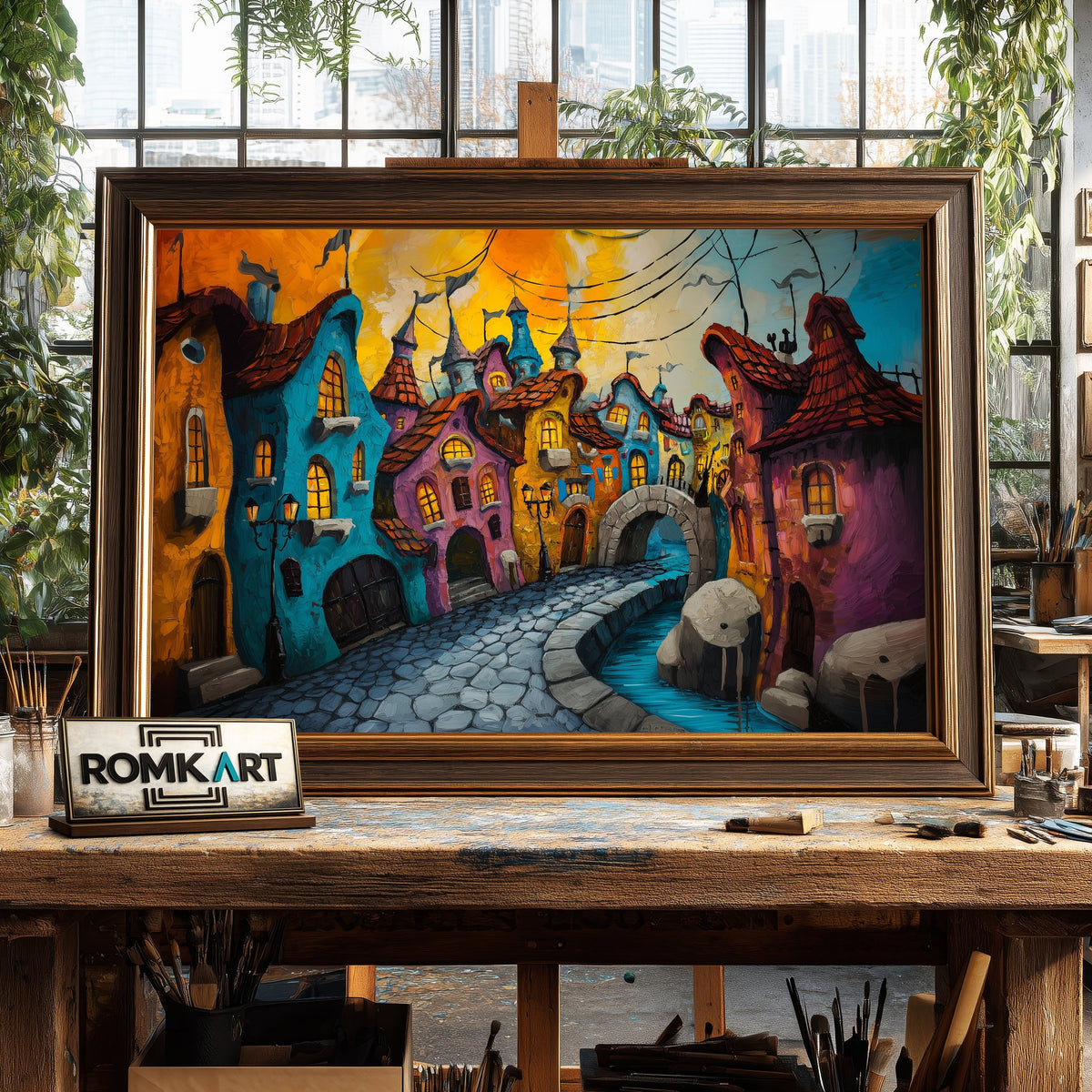 Fairy-tale Town Fantasy Oil Painting - image 2