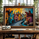 Fairy-tale Town Fantasy Oil Painting - image 2
