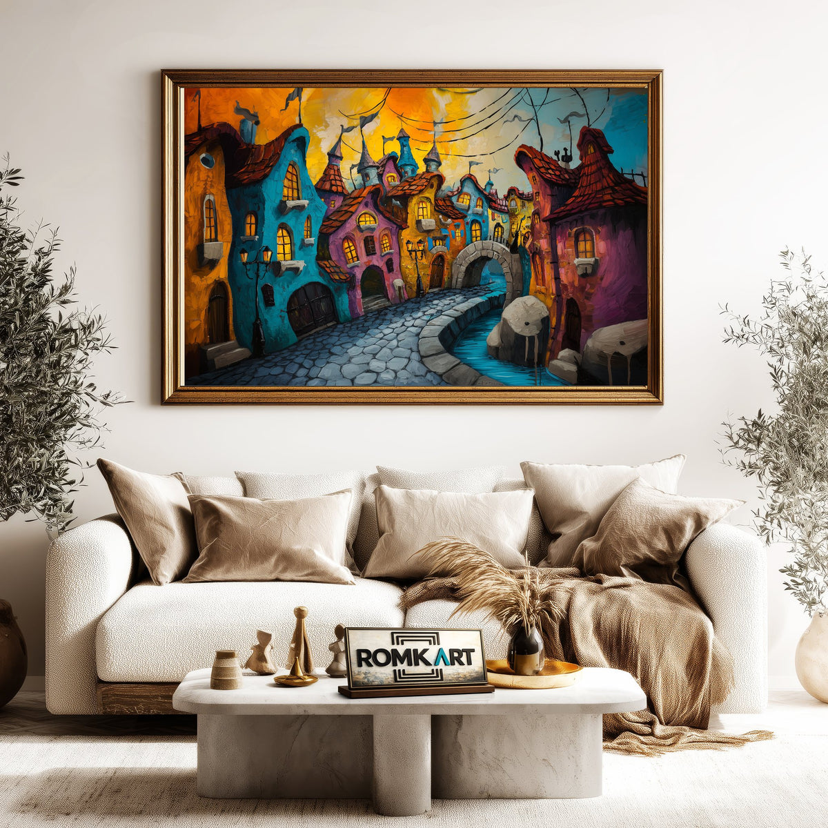 Fairy-tale Town Fantasy Oil Painting - image 5