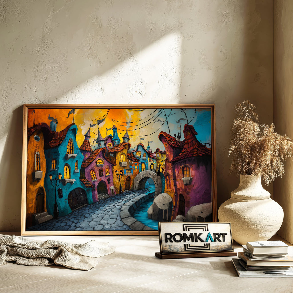 Fairy-tale Town Fantasy Oil Painting - image 6