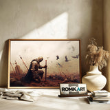 Fallen Medieval Knight Historical Oil Painting - image 6