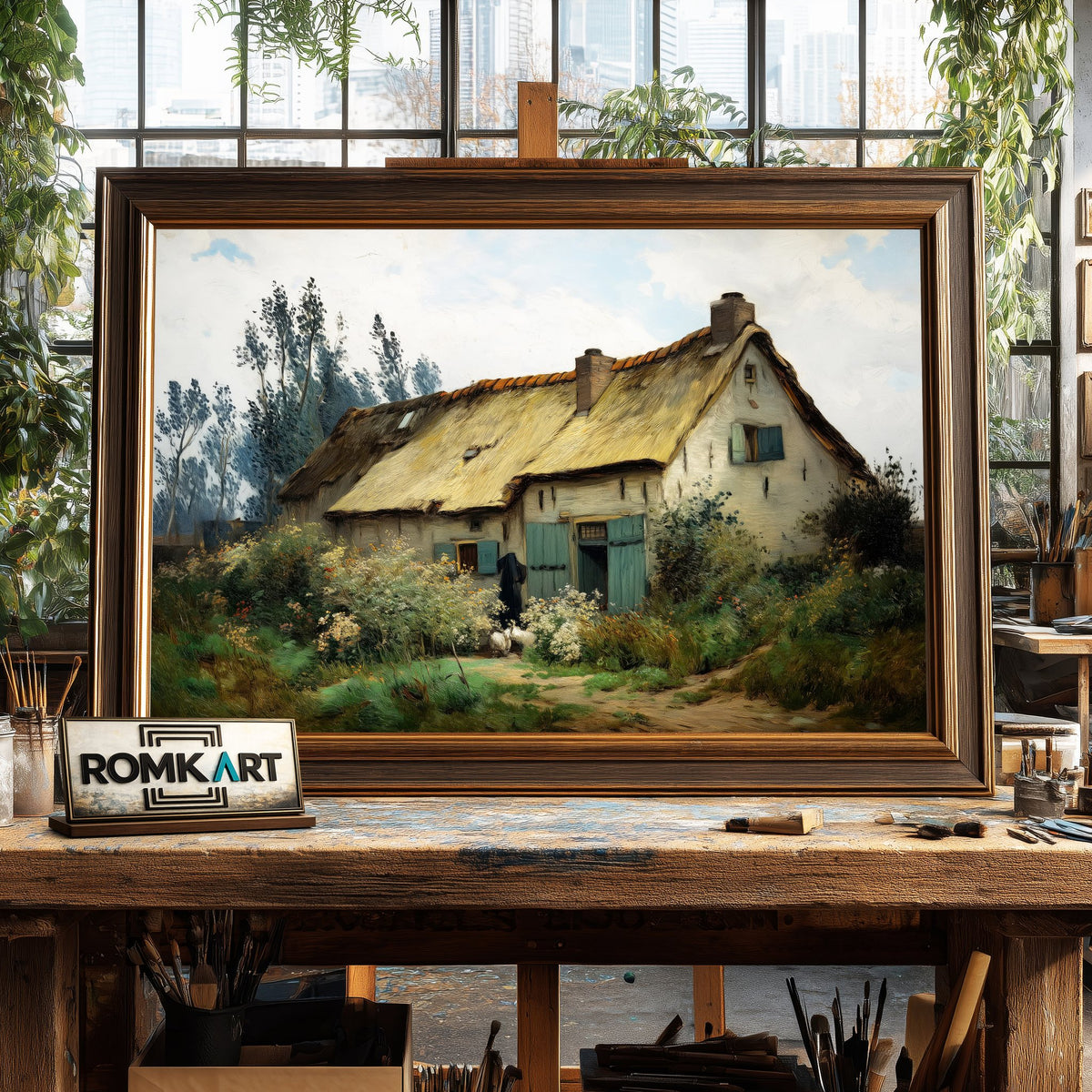 Farmhouse in Nuenen Countryside Oil Painting - image 2