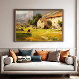 Farmhouse Mountain Countryside Oil Painting - image 4