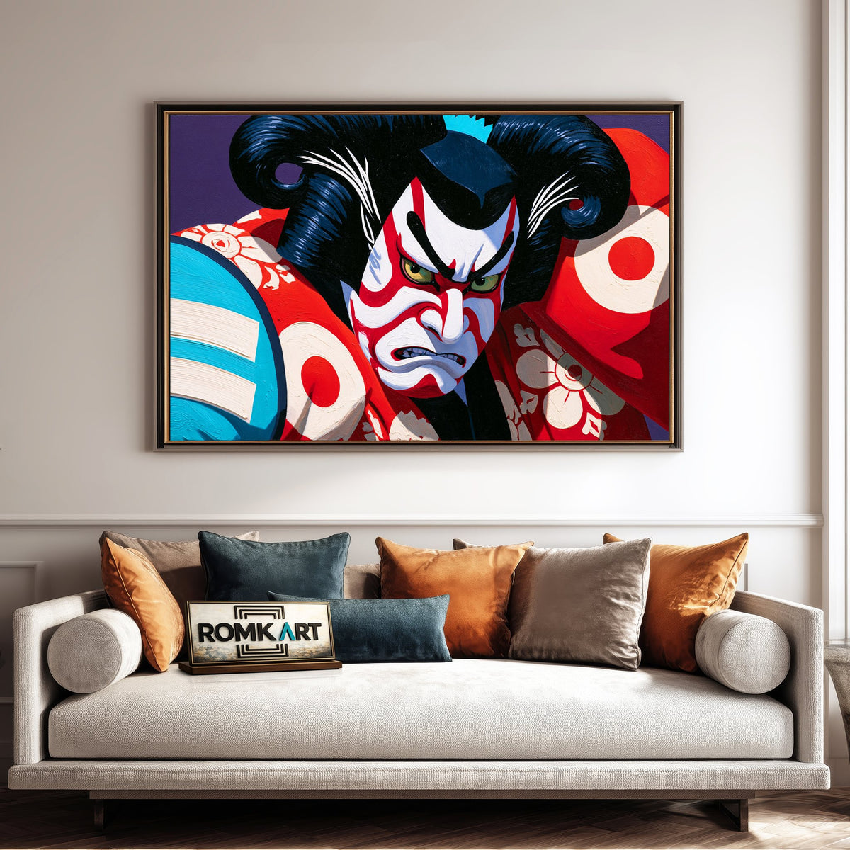 Fierce Kabuki Asian Art Oil Painting - image 4