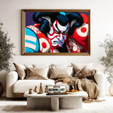 Fierce Kabuki Asian Art Oil Painting - image 5