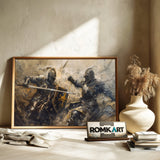 Fierce Medieval Battle Historical Oil Painting - image 6