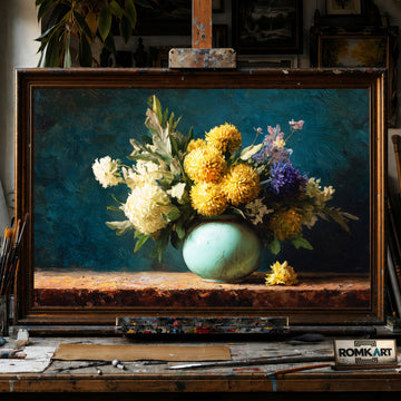 Floral Still Life - Hand-Painted Oil Painting - View 1