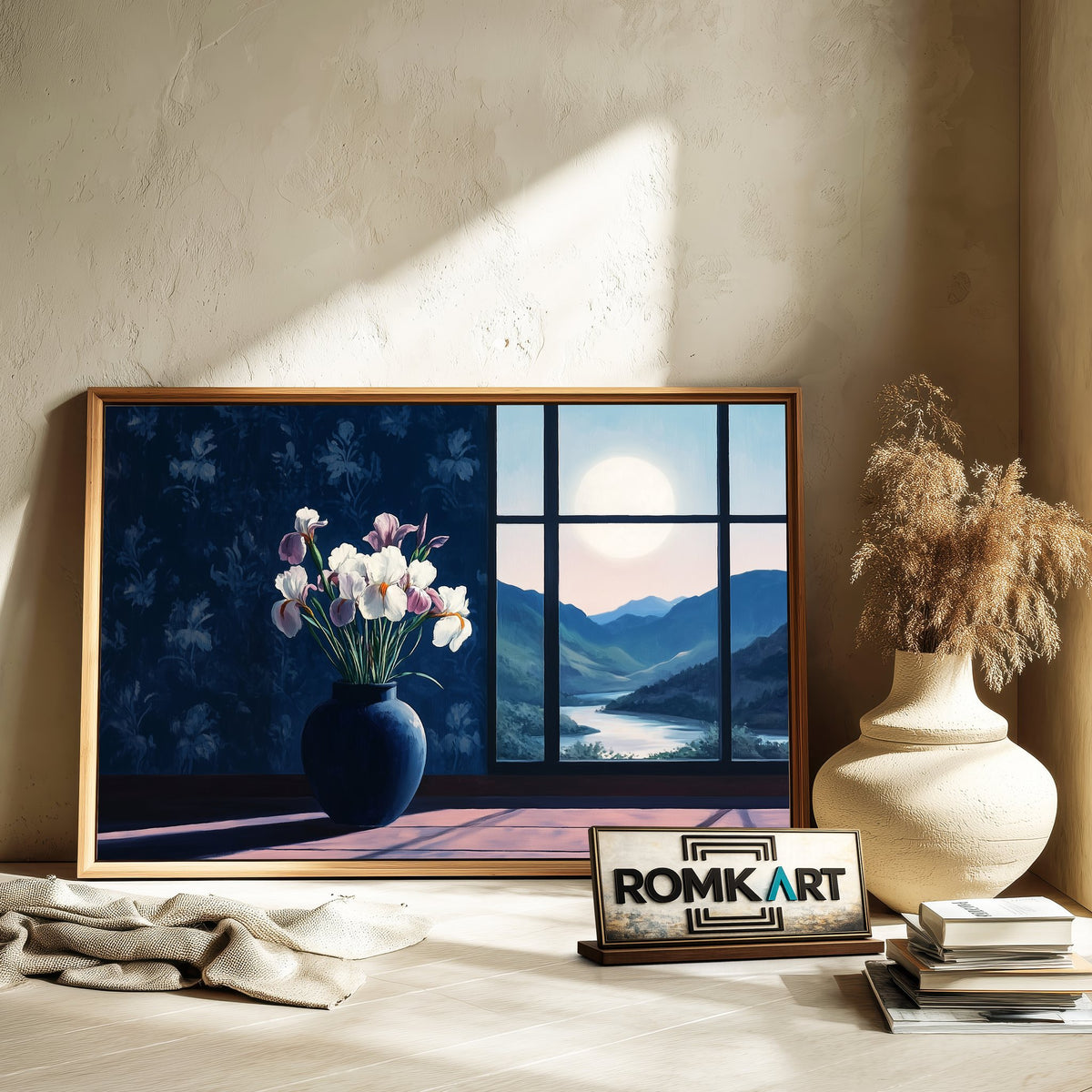 Floral Still Life in Moon Light Oil Painting - image 6