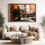 Floral Still Life In Window Oil Painting - image 5