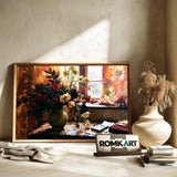 Floral Still Life In Window Oil Painting - image 6