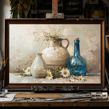 Floral Vase Still Life Oil Painting