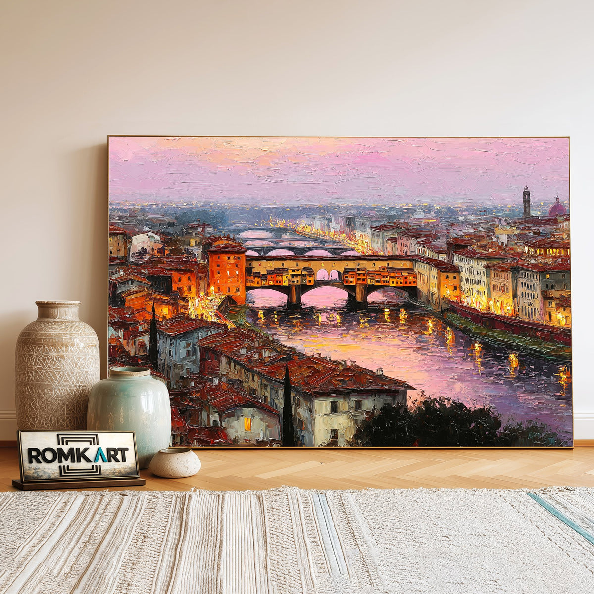 Florence, Italy Cityscape Oil Painting - image 3