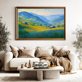 Flower Green Hill Floral Oil Painting - image 5