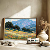 Flowering Hillside Meadow Countryside Oil Painting - image 6