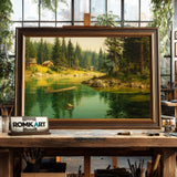 Forest Lake Oil Painting - image 2