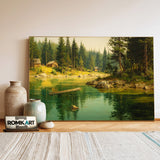 Forest Lake Oil Painting - image 3