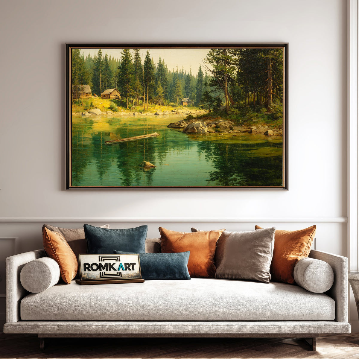Forest Lake Oil Painting - image 4