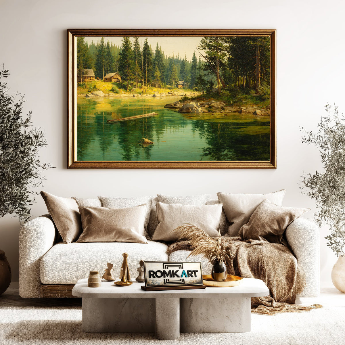 Forest Lake Oil Painting - image 5