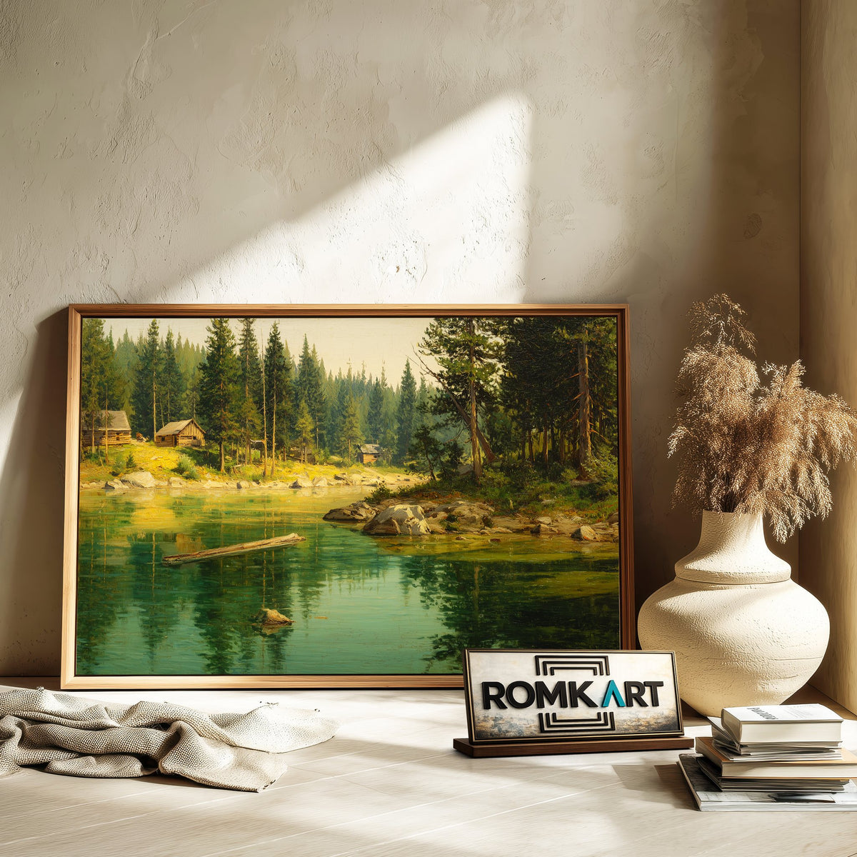 Forest Lake Oil Painting - image 6