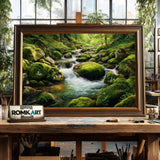 Forest Mountain Stream Waterscape Oil Painting - image 2
