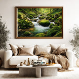 Forest Mountain Stream Waterscape Oil Painting - image 5