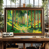 Forest Slender Trees Forest Landscape Oil Painting - image 2