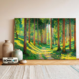 Forest Slender Trees Forest Landscape Oil Painting - image 3