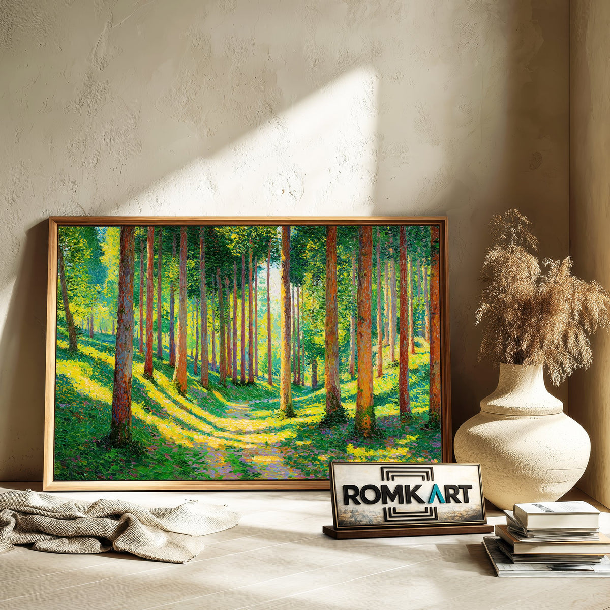 Forest Slender Trees Forest Landscape Oil Painting - image 6