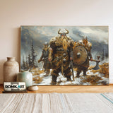 Formidable Viking Warriors Historical Oil Painting - image 3