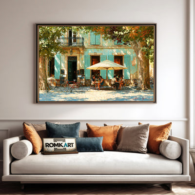 French Café FaCade Cafe Scene Oil Painting - image 4