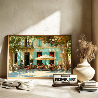 French Café FaCade Cafe Scene Oil Painting - image 6