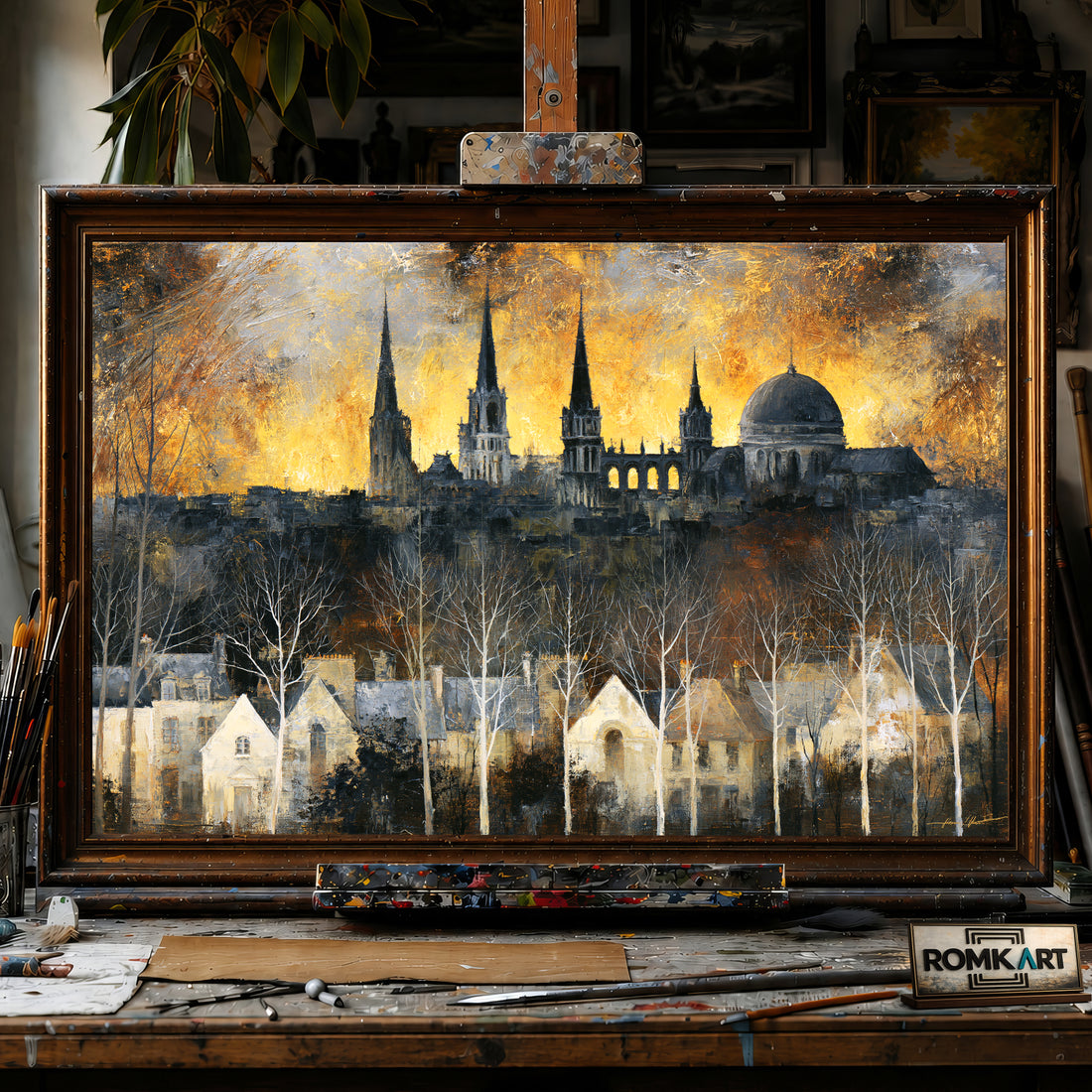 French Cityscape hand-painted oil painting on canvas