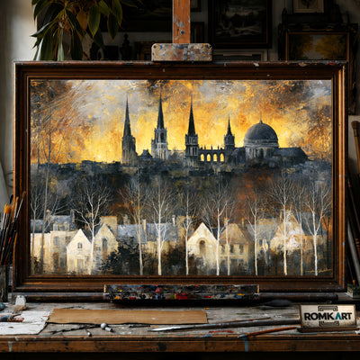 French Cityscape hand-painted oil painting on canvas