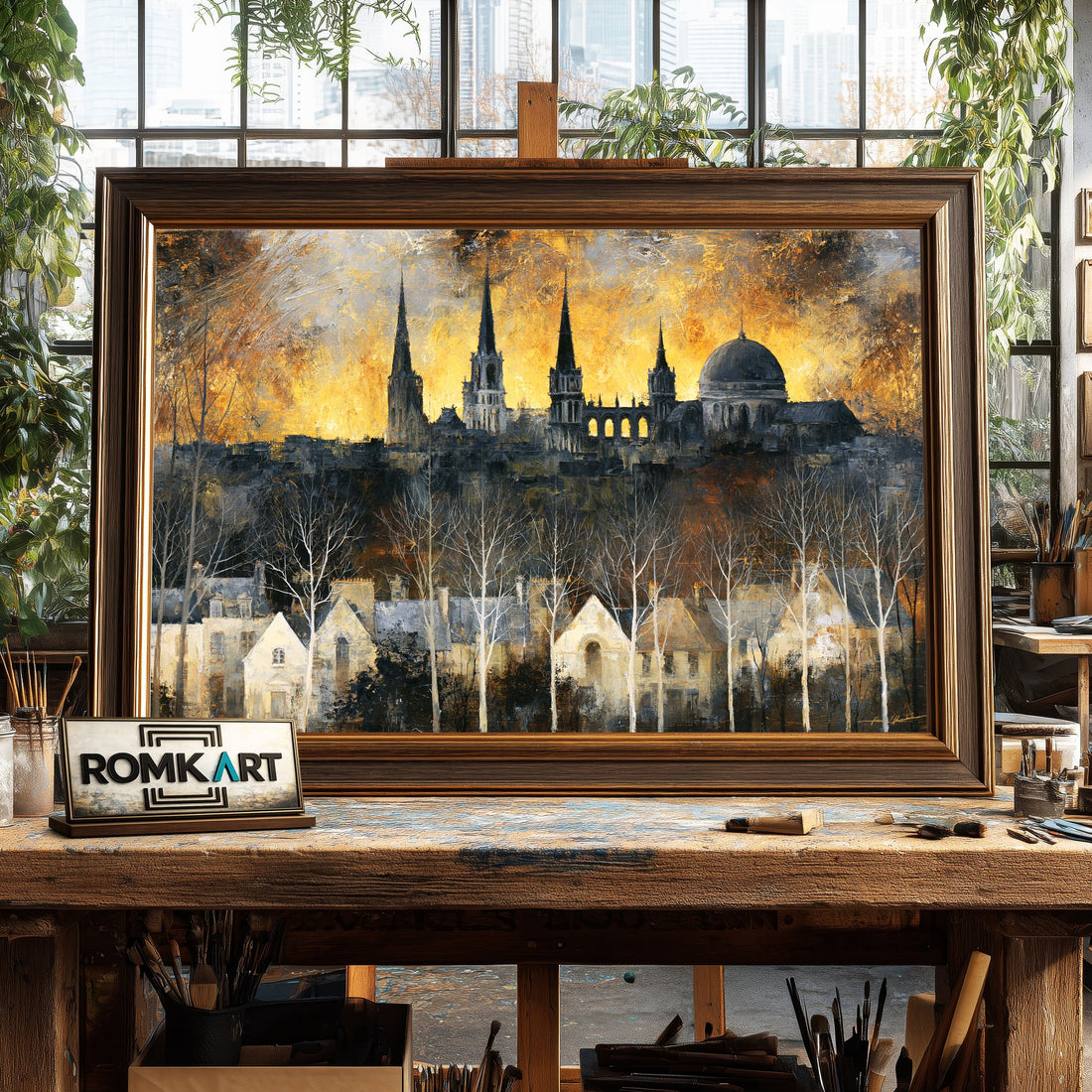 French Cityscape hand-painted oil painting on canvas