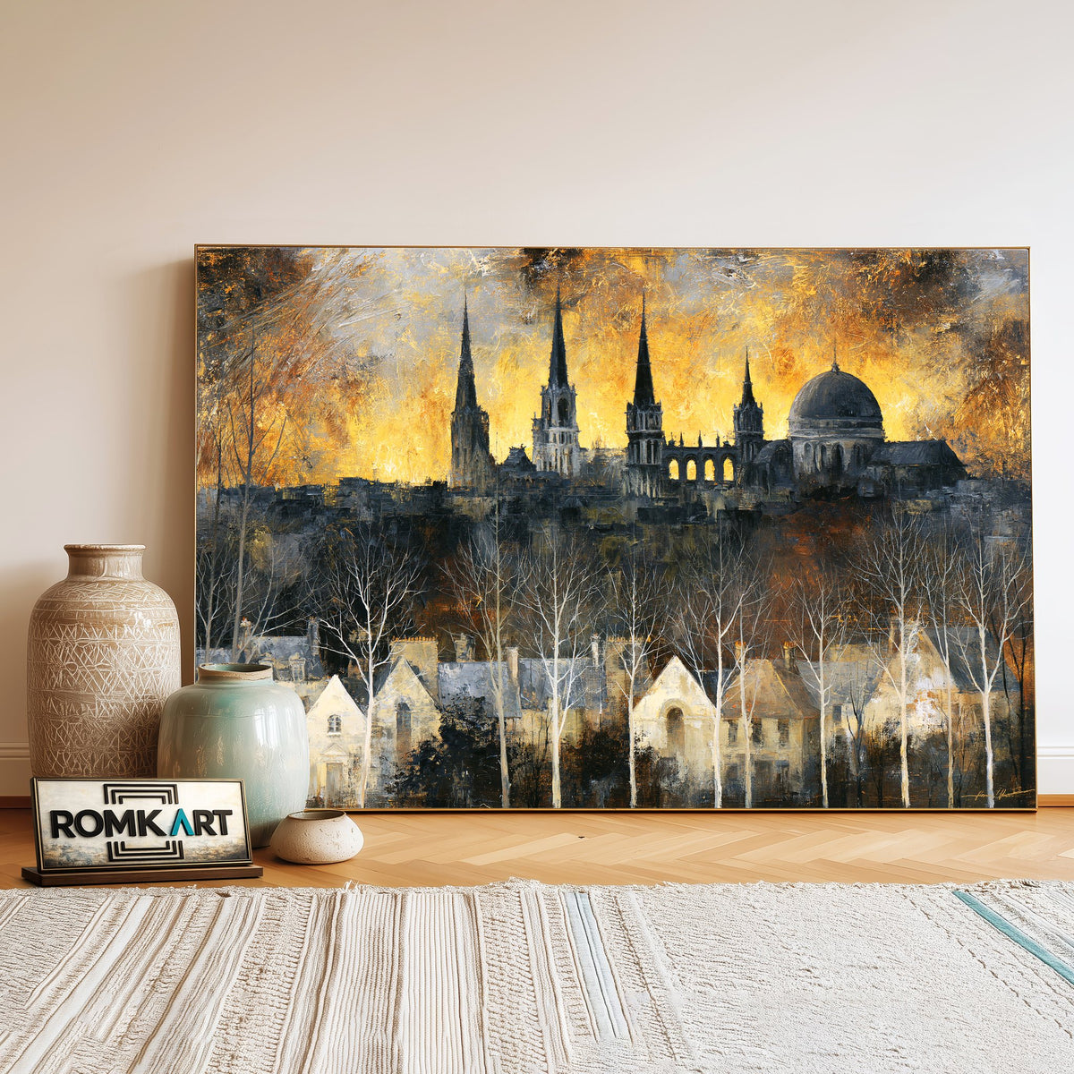French Cityscape Oil Painting - image 3