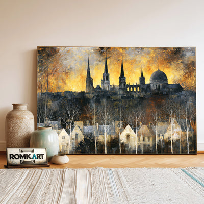 French Cityscape Oil Painting - image 3
