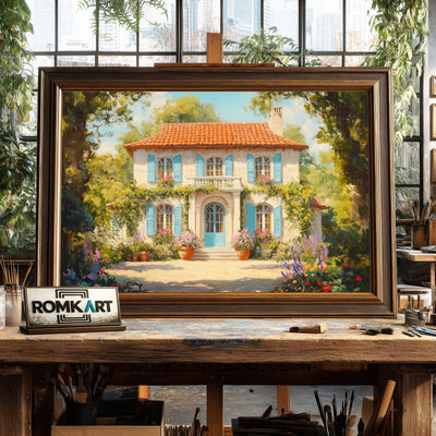 French Countryside House Oil Painting - image 2