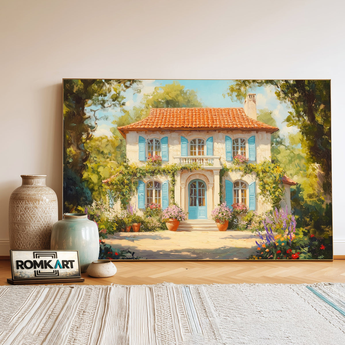 French Countryside House Oil Painting - image 3