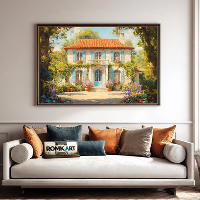 French Countryside House Oil Painting - image 4